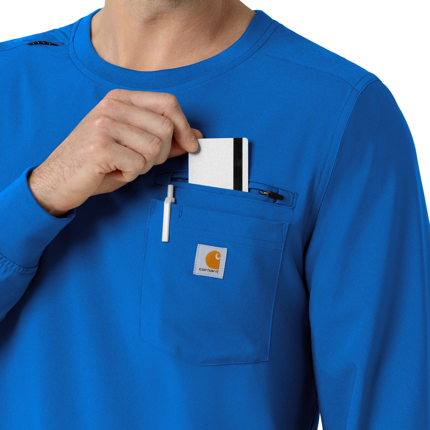 Force Cross-Flex C16610 Men's Crew Neck Long Sleeve Scrub Top Royal