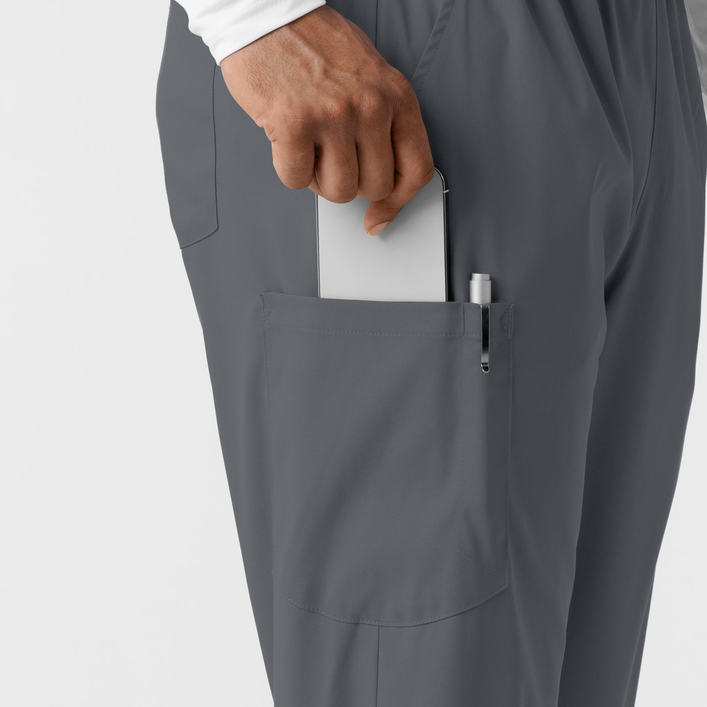 Boundless 5051 Unisex Straight Leg Scrub Pants Pewter Model Image Alternate | Wink