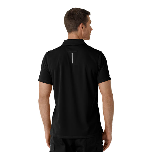 Rugged Flex C16119 Men's Lightweight Short Sleeve Polo Scrub Top Black