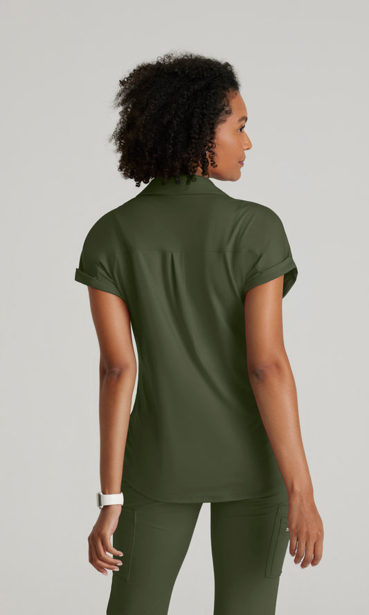 Barco One Performance Knits BOT210 Engage Knit Scrub Top Olive