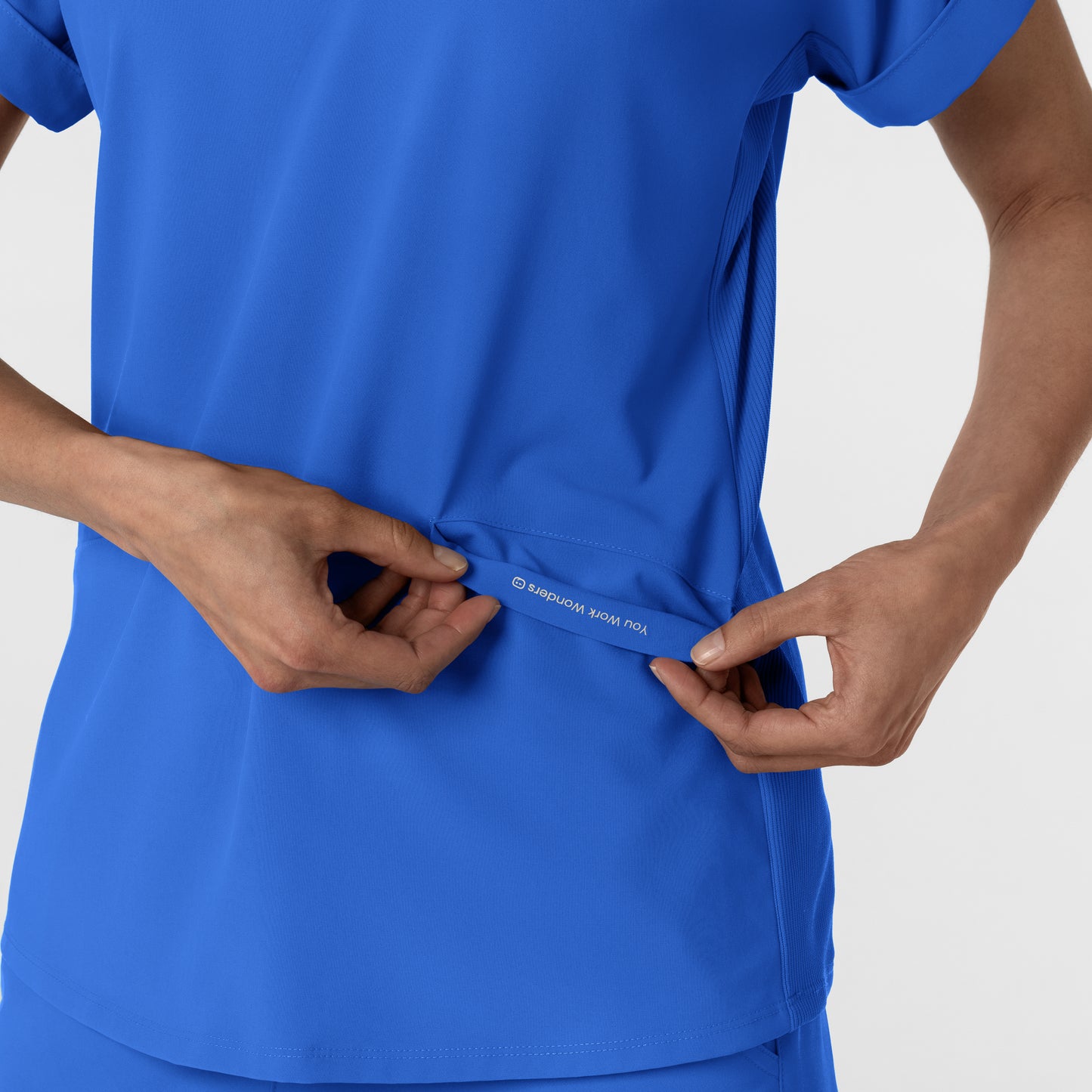 RENEW 6934 Women’s Flex-n-Reach Collared Scrub Top Royal Model Image Alternate | Wink