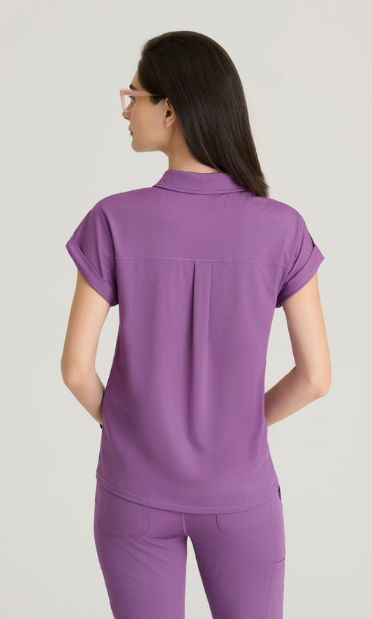 Grey's Anatomy Knit Stretch GRST254 Renew Knit Top Imperial Violet