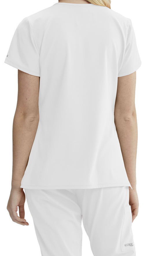 Skechers SK102 Reliance Scrub Top White