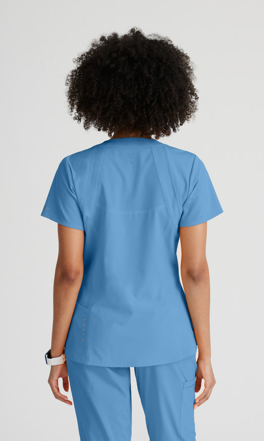 Barco One 5105 Racer Scrub Top Ciel Blue