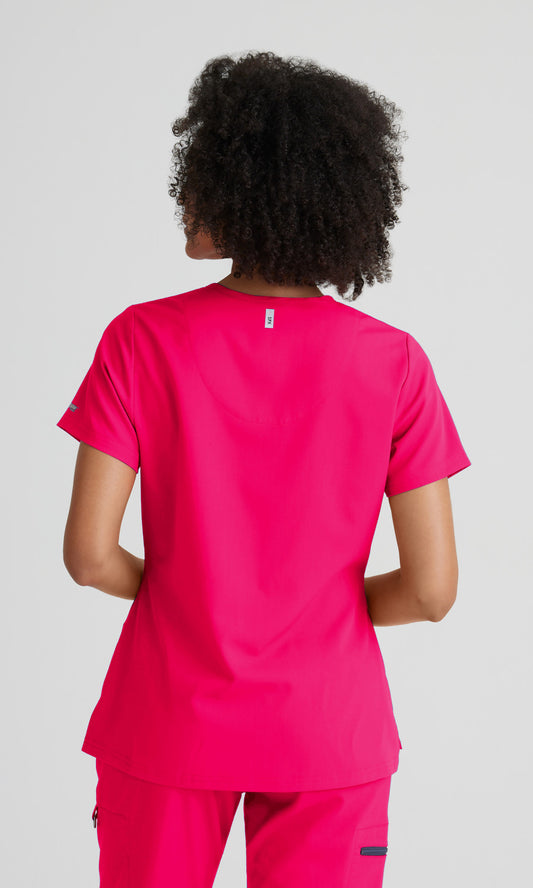 Grey's Anatomy Stretch GVST028 Bree Scrub Top Vibrance Pink