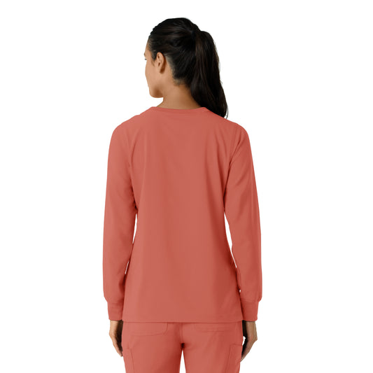 Force Cross-Flex C13610 Women's Crew Neck Long Sleeve Scrub Top Dusty Cedar