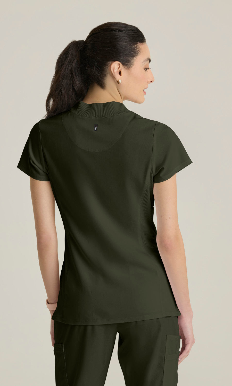 Grey's Anatomy Stretch GRST292 Kristi Top Olive - back