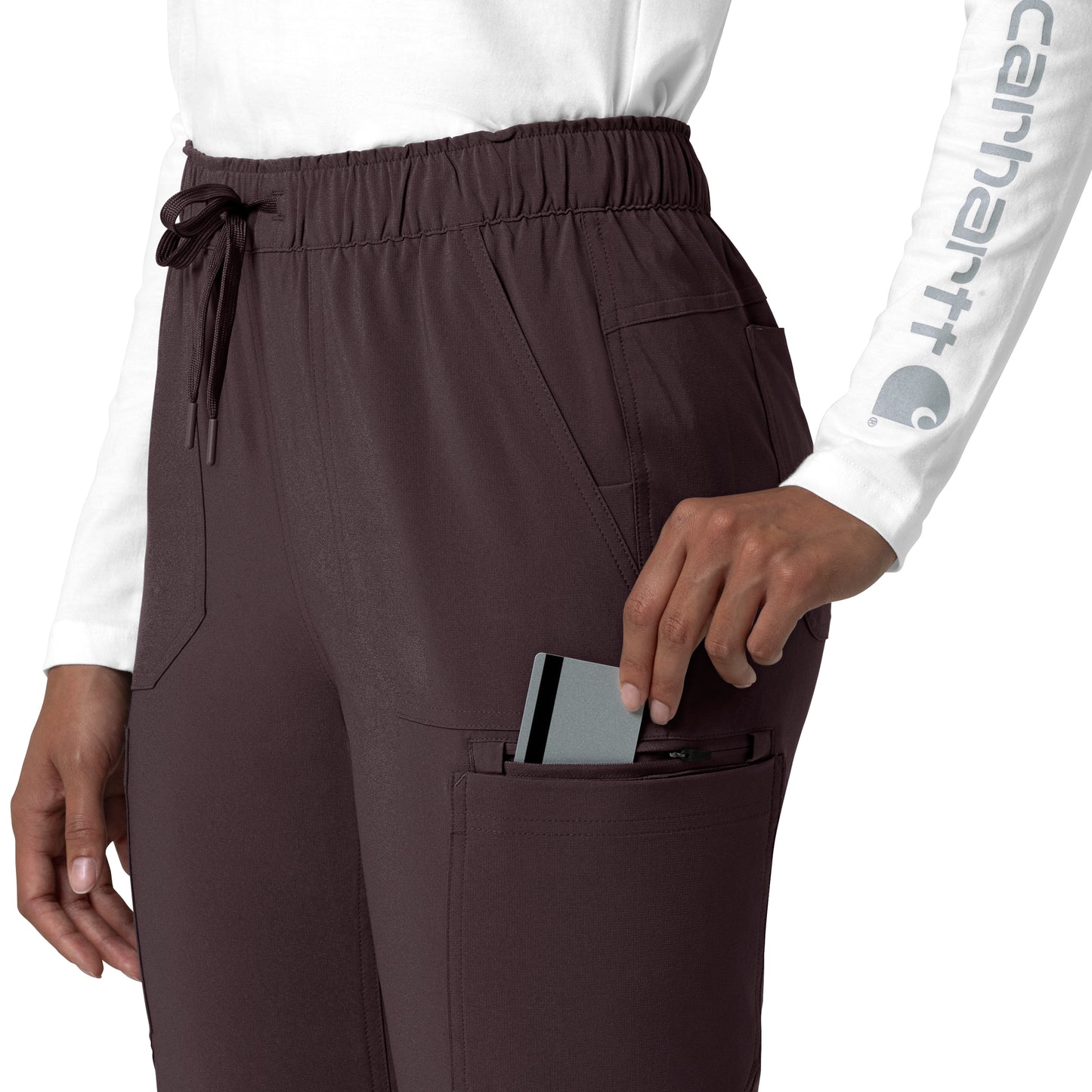 Force Cross-Flex C53210 Women's Straight Leg Cargo Scrub Pants Dark Sepia