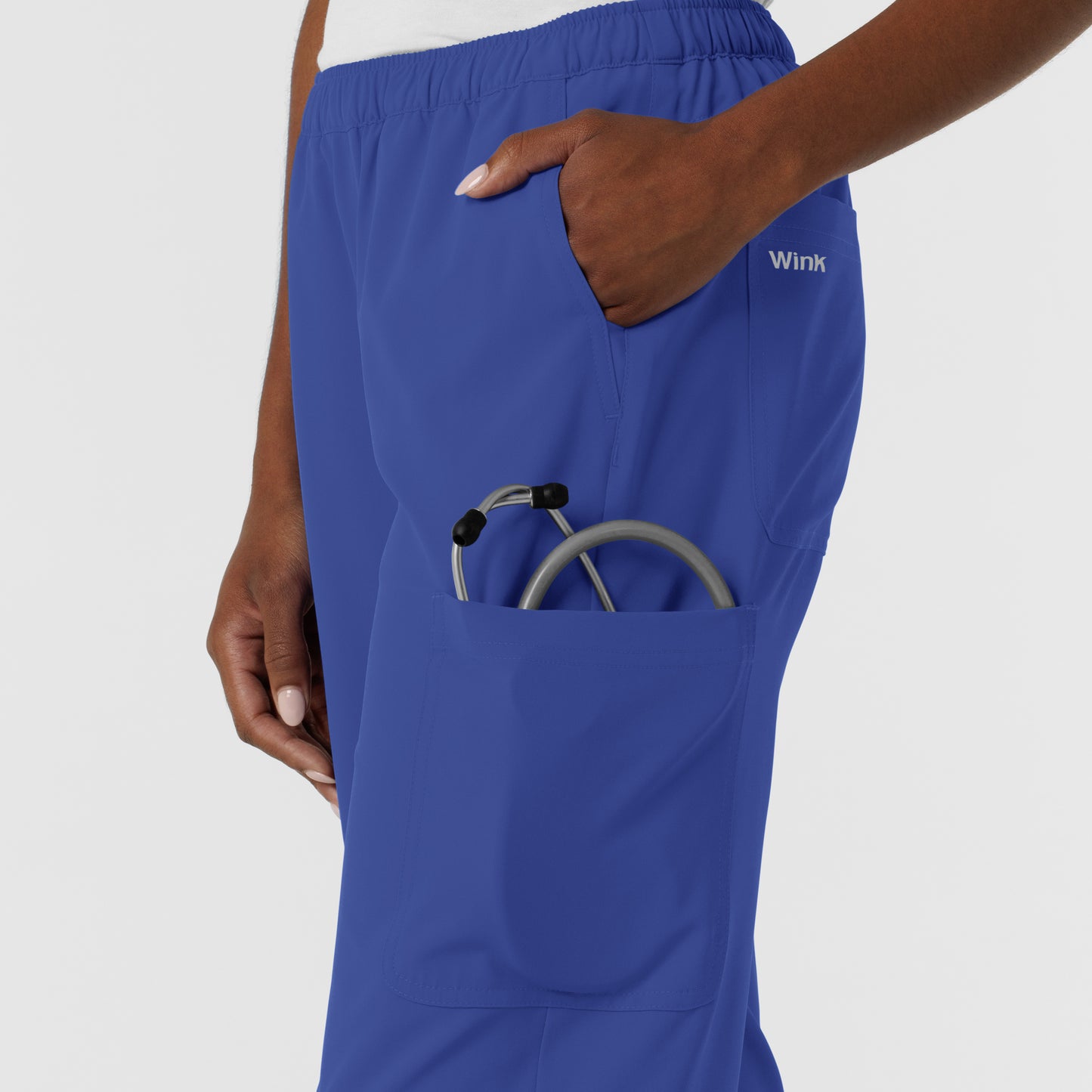 NURTUR 5180 Women's Straight Leg Cargo Scrub Pants Galaxy Blue