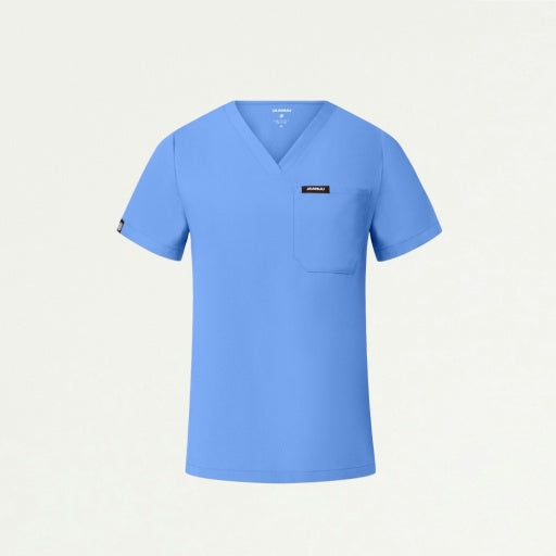 ULTRAlast W10013 Women's Rhena Slim 1-Pocket Scrub Top Ceil Blue