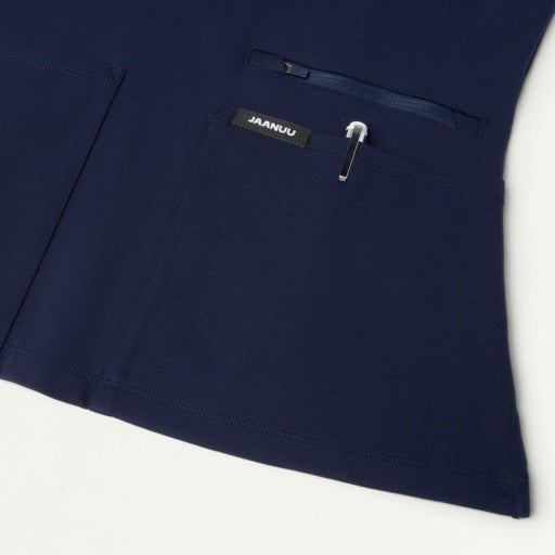 ULTRAsoft W30014 Women's Kass Slim 4-Pocket Scrub Top Midnight Navy