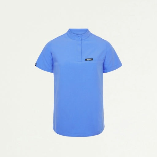 ULTRAlast W10006 Women's Savi Stand-Collar Scrub Top Ceil Blue