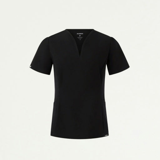 ULTRAlast W10003 Women's Calix Fit & Flare Scrub Top Black