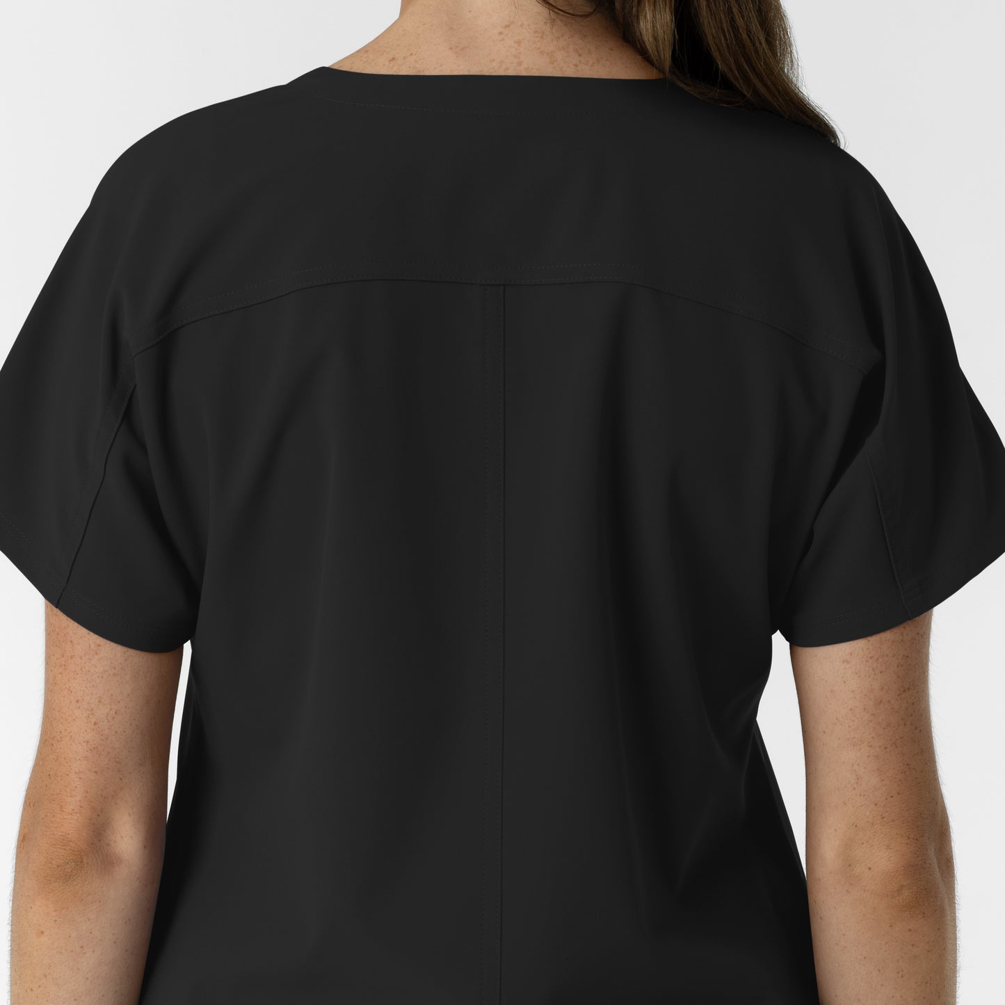 NURTUR 6280 Women's Drop Shoulder Tunic Scrub Top Black