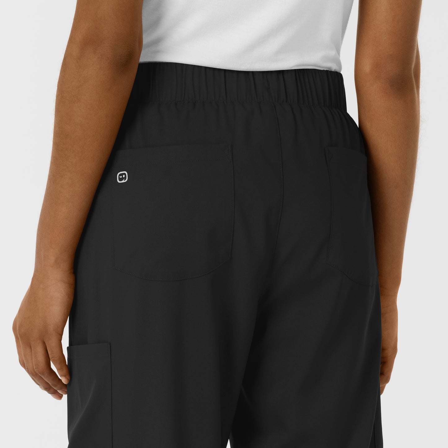 Boundless 5451 Women's Classic Wide Leg Cargo Scrub Pants Black