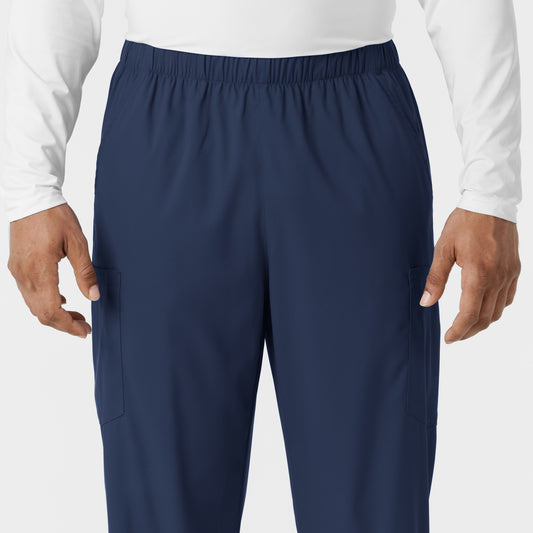 Boundless 5051 Unisex Straight Leg Scrub Pants Navy Model Image Left Side | Wink