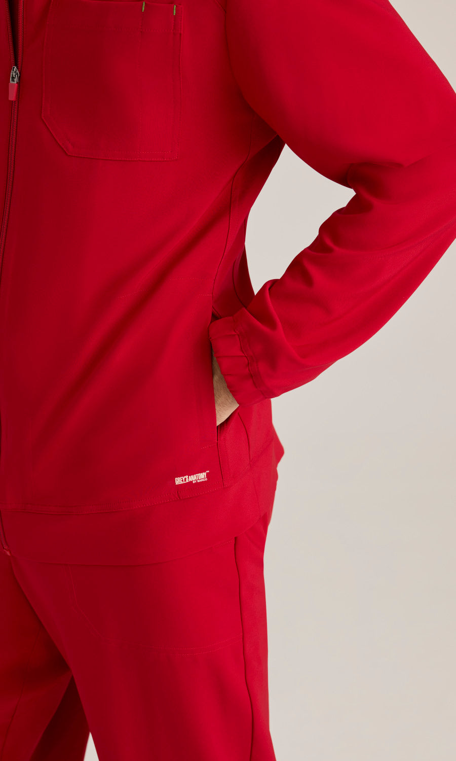 Grey's Anatomy Evolve GSSW887 Cycle Scrub Jacket True Red