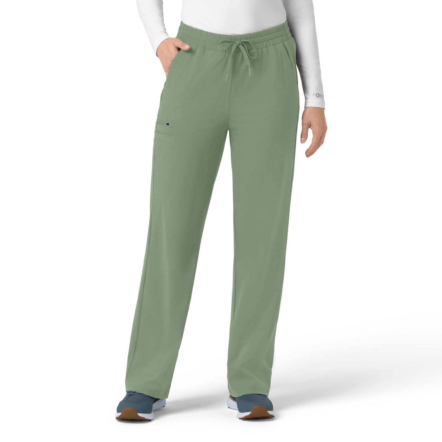 Force Cross-Flex C53190 Knit Women's Boot Cut Scrub Pants Green Slate