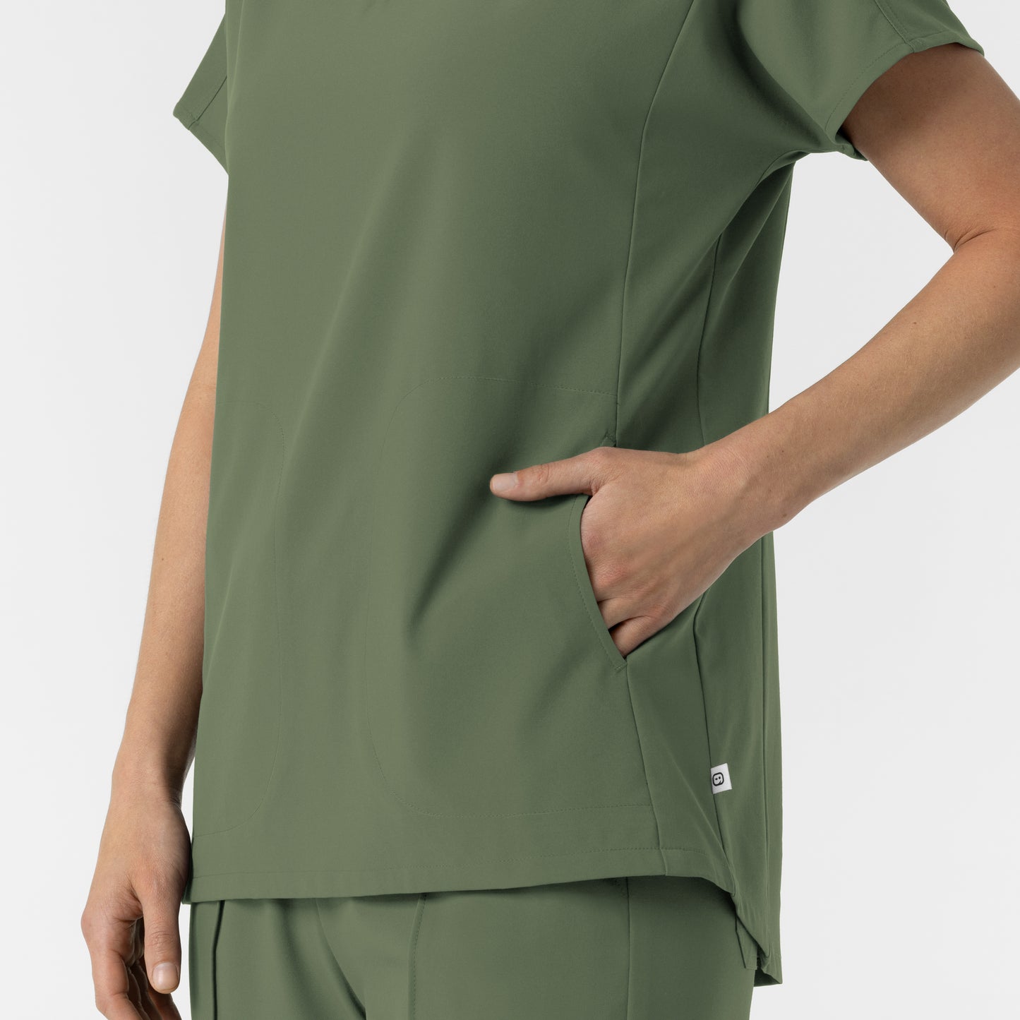 RENEW 6154 Women's V-Neck Tunic Scrub Top Olive