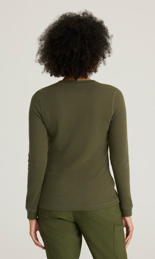 Grey's Anatomy Evolve GSST257 Wanderlust Long Sleeve Top Fern