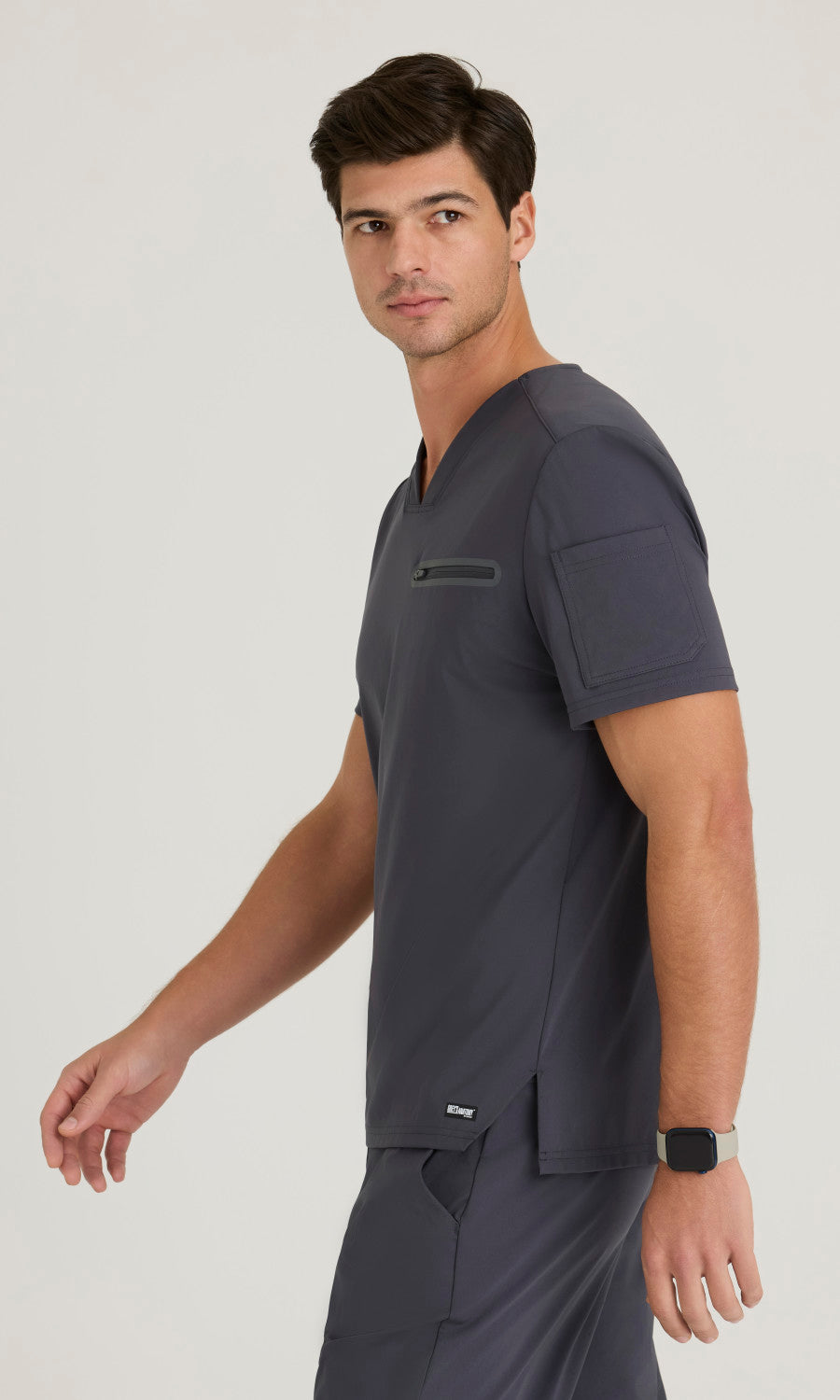 Grey's Anatomy Knit Stretch GRST275 Clarity Top Steel