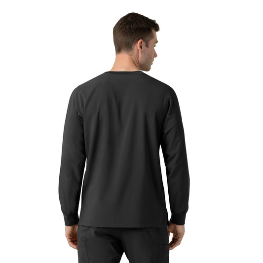 Force Cross-Flex C16610 Men's Crew Neck Long Sleeve Scrub Top Black