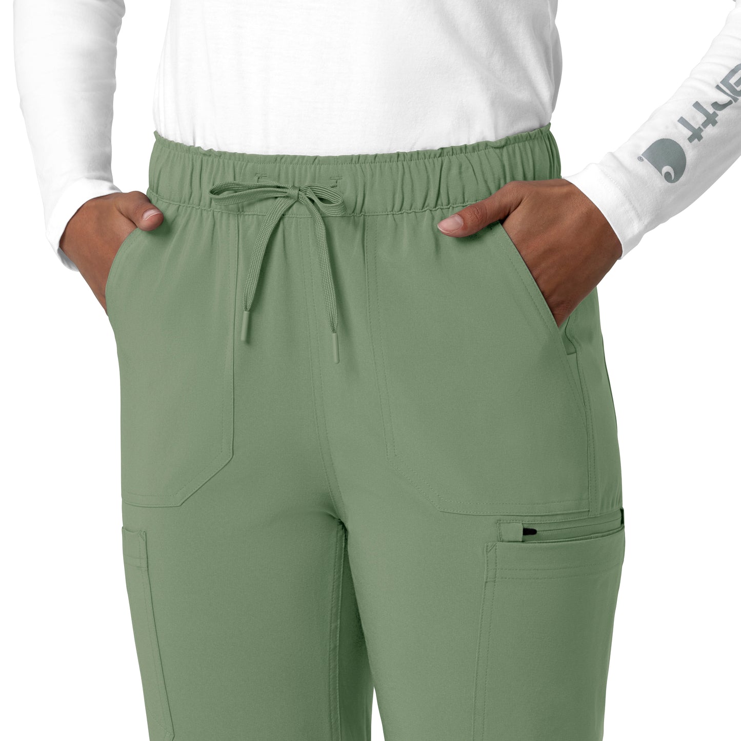 Force Cross-Flex C53210 Women's Straight Leg Cargo Scrub Pants Green Slate