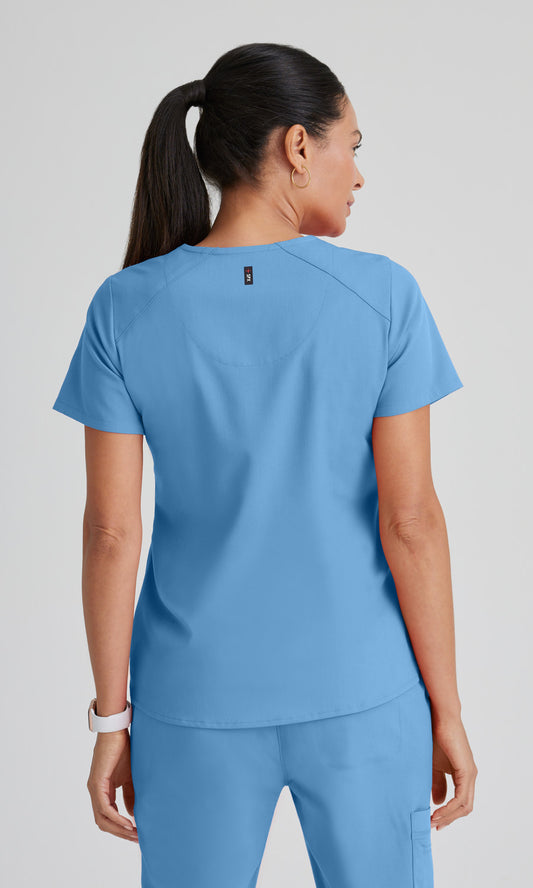 Grey's Anatomy Stretch GRST011 Emma Scrub Top Ciel Blue
