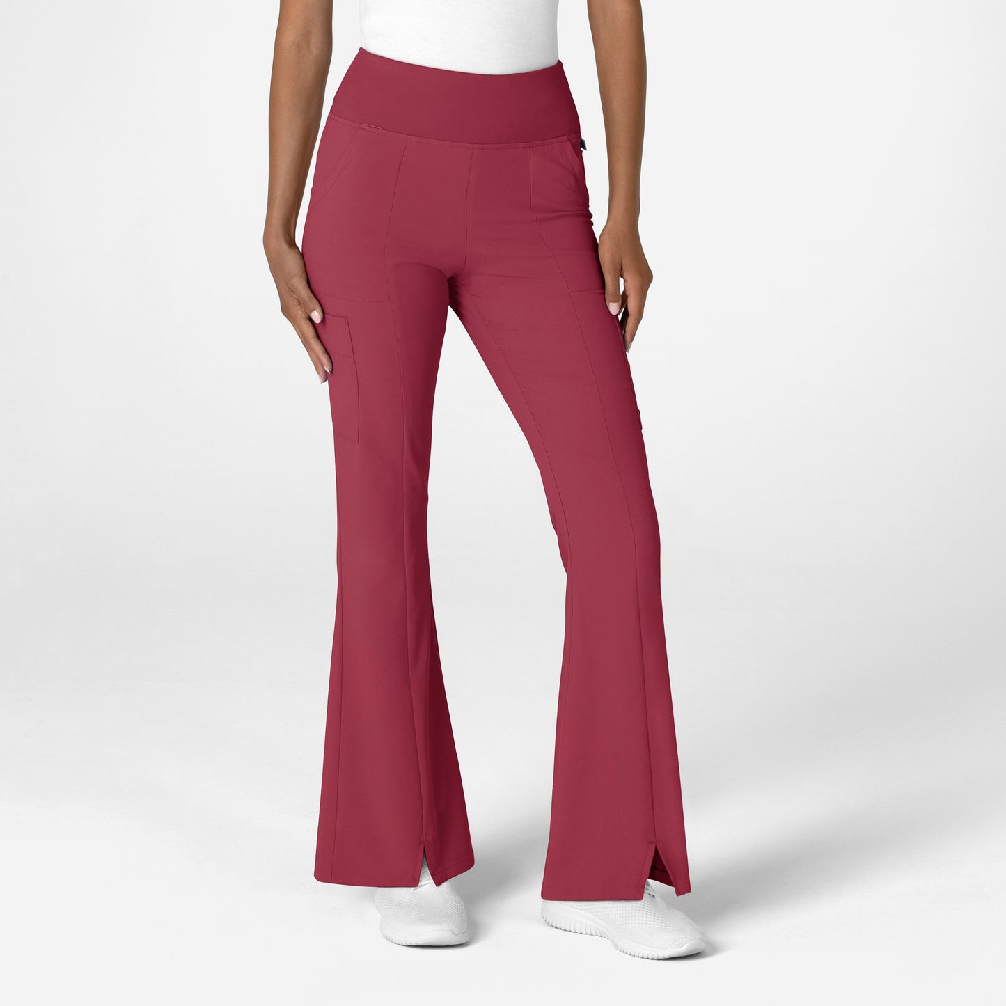 RENEW 5534 Women's Cargo Flare Scrub Pants Ruby