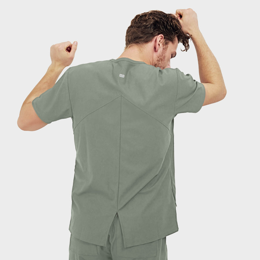 Kinetic 1516 Atlas 3-Pocket V-Neck Scrub Top Camp Green