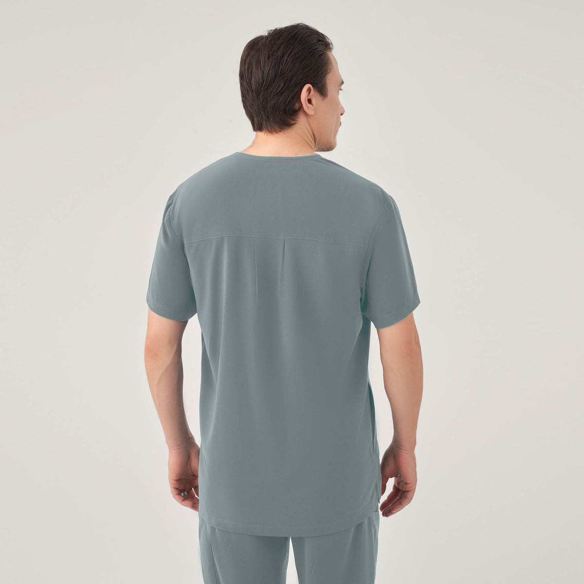 Quantum 1538 Ryder Men's 3 Pocket V-Neck Scrub Top Camp Green