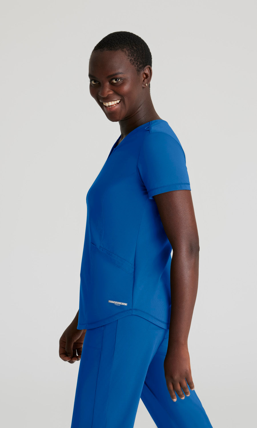 Skechers Slip-Ins Knits SKT220 Serene Knit Scrub Top New Royal