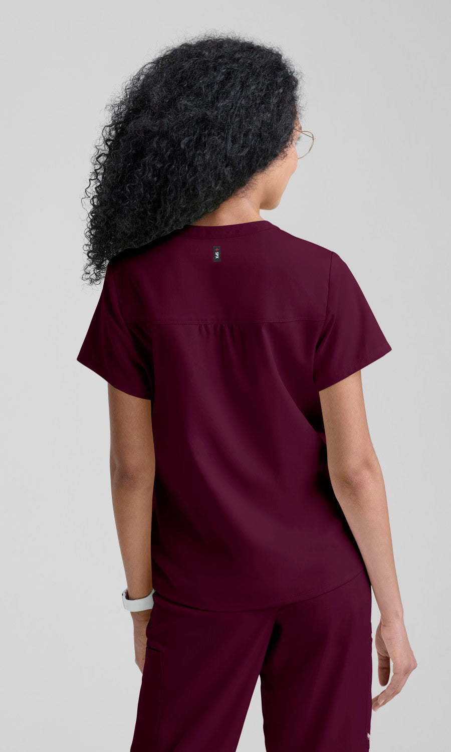 Grey's Anatomy Stretch GRST339 Irene Top Wine - back