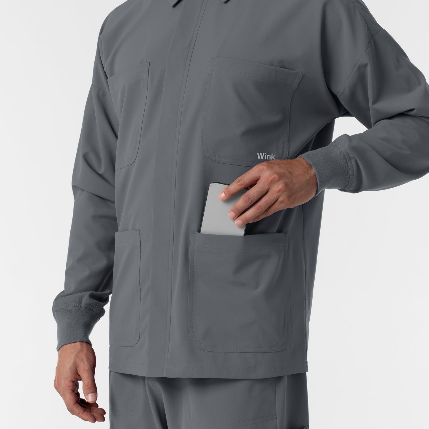 NURTUR 8380 Men’s Scrub Shirt Jacket Pewter