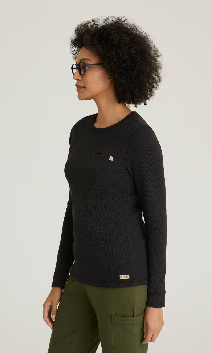 Grey's Anatomy Evolve GSST257 Wanderlust Long Sleeve Top Black