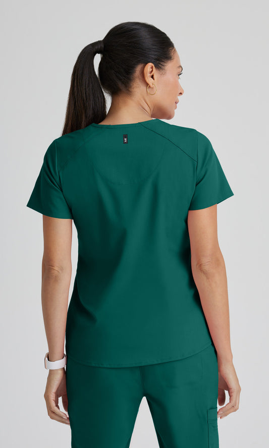 Grey's Anatomy Stretch GRST011 Emma Scrub Top Hunter Green