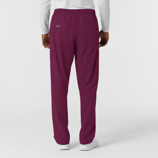 NURTUR 5380 Men's Straight Leg Cargo Scrub Pants Wine