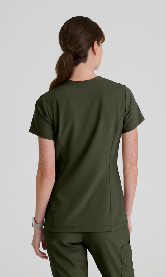 Grey's Anatomy Evolve GSST298 Women's Sky Top in Fern by Barco Model Image Back