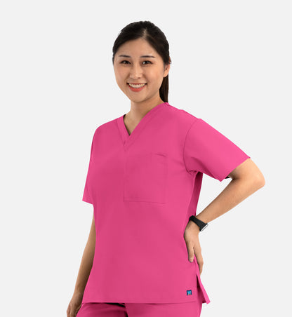 Core 1006 Unisex V-Neck Top Hot Pink