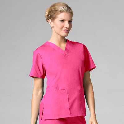 Core 1016 Women’s Classic V-Neck Top Hot Pink