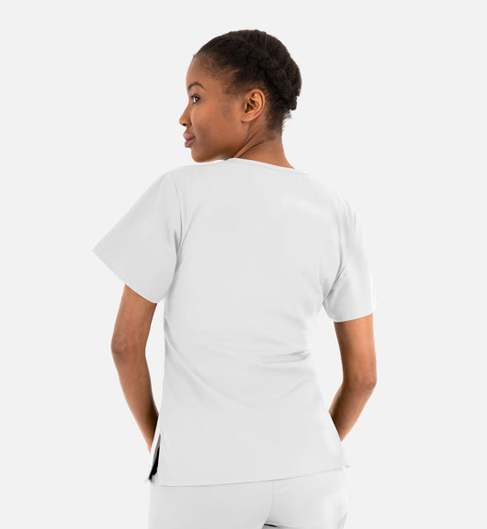 Core 1016 Women's Classic V-Neck Top White