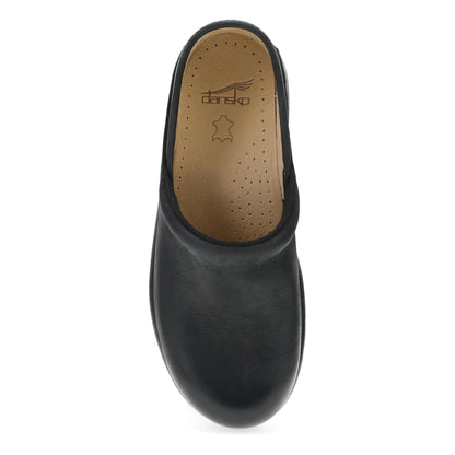Dansko Platform Pro Black Burnished Nubuck Classic Clog