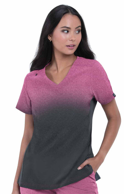 Basics 1031PR Cali Top Heather Azalea Charcoal Ombre