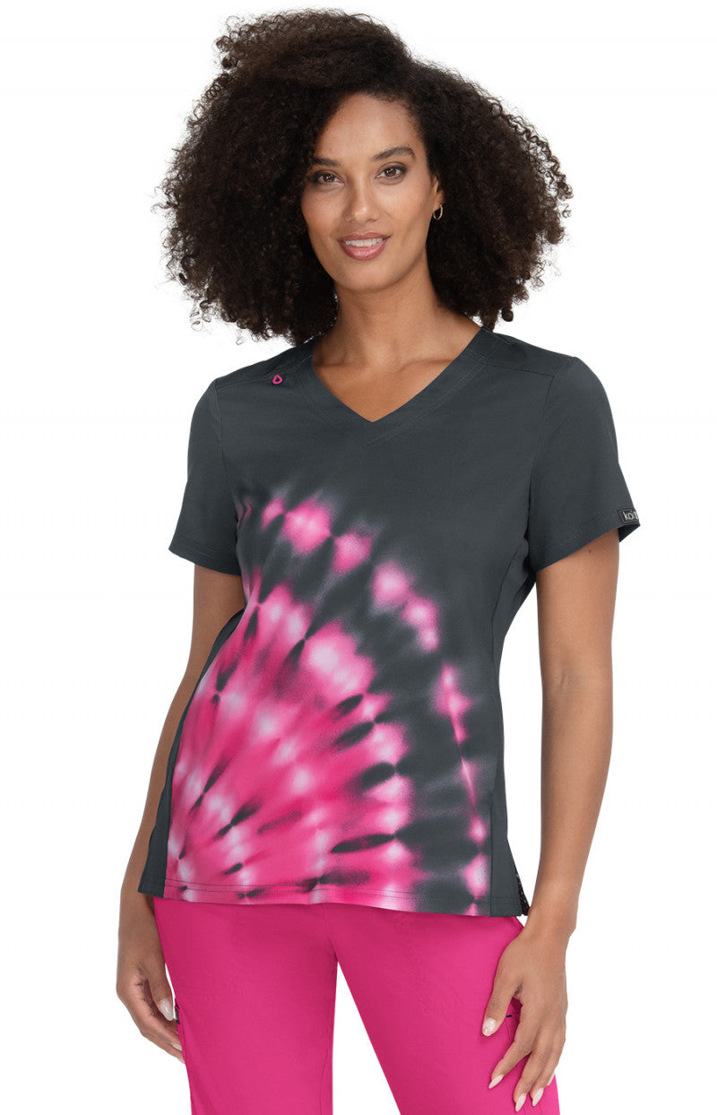 Basics 1031PR Cali Top Tie Dye Burst Flamingo