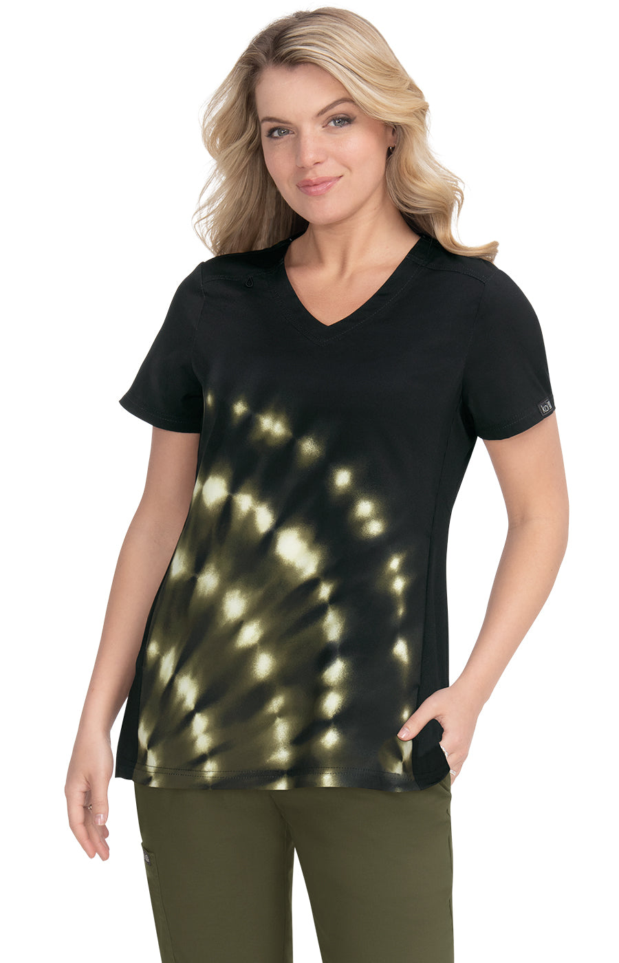 Basics 1031PR Cali Top Tie Dye Burst Olive