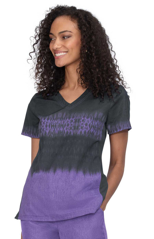 Basics 1031PR Cali Top Tie Dye Charcoal Heather Wisteria