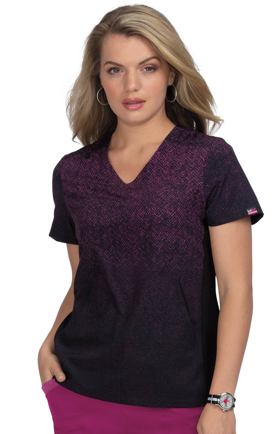 Lite Stretch 1046PR Passion Top Herringbone Raspberry Ombre