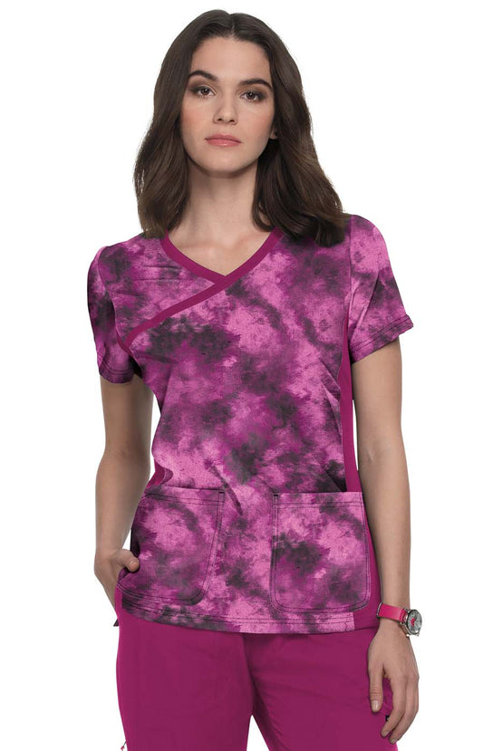 Lite Stretch 1049PR Raquel Top Heather Raspberry Tie Dye