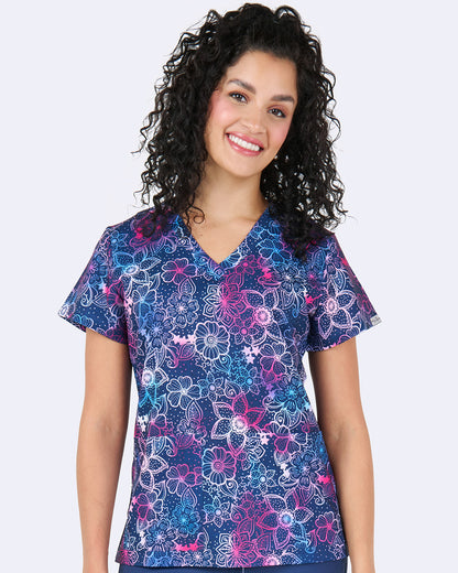 Zavate Audrey Top Style 1054 in color Floral Blues Image 1