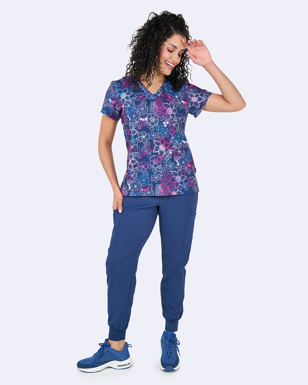 Zavate Audrey Top Style 1054 in color Floral Blues Image 3